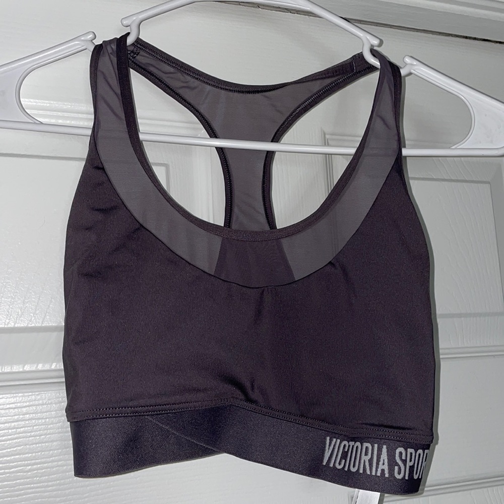 Mesh racer back, VS sports bra, dusty purple.